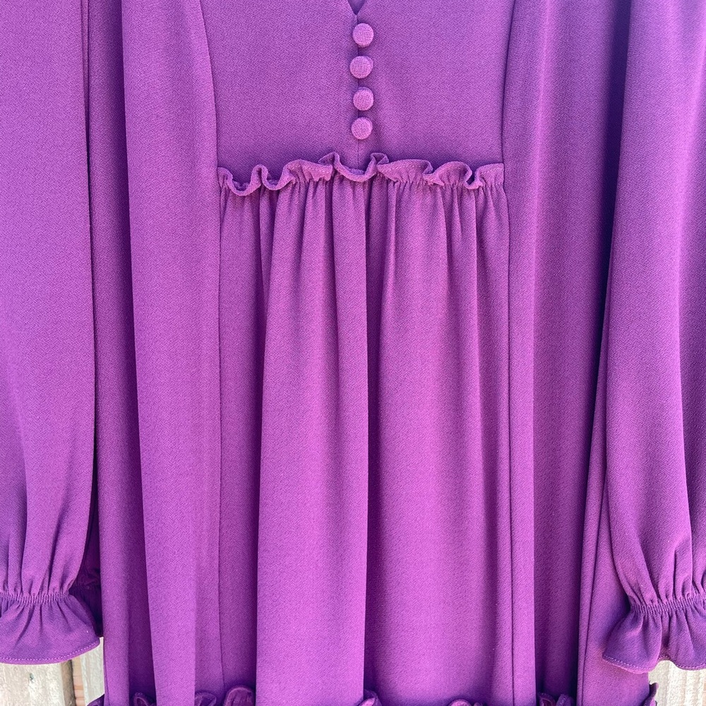 Deep Purple Ruffled Dress - Picture 4 of 12